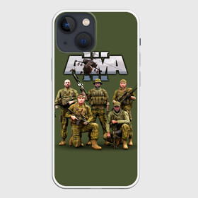 Чехол для iPhone 13 mini с принтом Арма   Arma, военный симулятор в городе Новоалтайск,  |  | arma | arma tactics | army | khaki | machine | soldiers | tactical | war | автоматы | арма | армия | военный симулятор | война | оружие | симулятор | солдаты | стрелялки | тактические | хаки