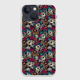 Чехол для iPhone 13 mini с принтом Тату в городе Новоалтайск,  |  | tattoo | vintage | винтаж | живопись | кольщик | корона | наколка | рисунок | розы | старомодный | старый стиль | тату | тату мастер | тату машинка | тату салон | тату студия | татуировка | татуировщик