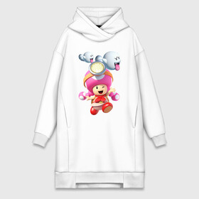 Платье-худи хлопок с принтом Girl Toad в городе Новоалтайск,  |  | girl | kart | mario | nintendo | switch | toad | гриб | девочка | картинг | марио | нинтендо свитч