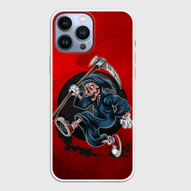 Чехол для iPhone 13 Pro Max с принтом SkeletonRun в городе Новоалтайск,  |  | Тематика изображения на принте: арт | графика | коса | мультяшка | скелет | череп