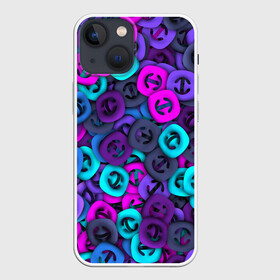 Чехол для iPhone 13 mini с принтом Неоновые снаперсы в городе Новоалтайск,  |  | Тематика изображения на принте: pop it | snappers | антистресс | бублик | игрушка | куча | неон | паттерн | присоска | снаперс