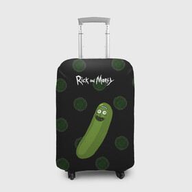 Чехол для чемодана 3D с принтом Rick Pickle в городе Новоалтайск, 86% полиэфир, 14% спандекс | двустороннее нанесение принта, прорези для ручек и колес | morty | pickle | ram | randm | rick | rick and morty | злой морти | злой рик | морти | мультфильмы | огурец | портал рик и морти | рик | рик и морти | рик огурец | рик огурчик | сыендук
