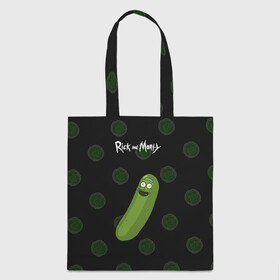 Шоппер 3D с принтом Rick Pickle в городе Новоалтайск, 100% полиэстер | Плотность: 200 г/м2; Размер: 34×35 см; Высота лямок: 30 см | morty | pickle | ram | randm | rick | rick and morty | злой морти | злой рик | морти | мультфильмы | огурец | портал рик и морти | рик | рик и морти | рик огурец | рик огурчик | сыендук