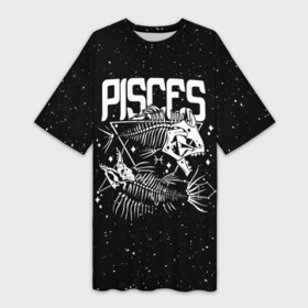 Платье-футболка 3D с принтом Dark Pisces в городе Новоалтайск,  |  | pisces | zodiac | астрология | гороскоп | гороскопы | зз | знаки зодиака | зодиак | рыбы