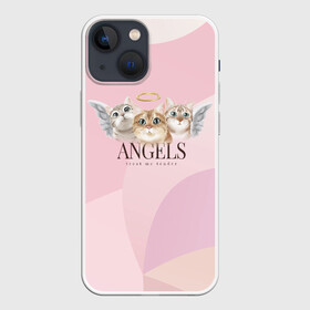 Чехол для iPhone 13 mini с принтом Кошечки   ангелы в городе Новоалтайск,  |  | angels | ангел | ангелы | кот | котенок | котик | кошка | милая