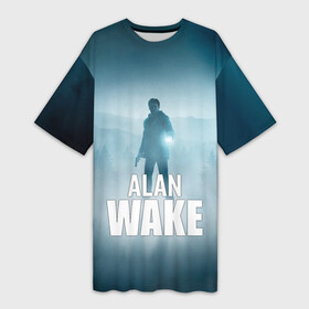Платье-футболка 3D с принтом Alan Wake Video Game Art в городе Новоалтайск,  |  | action | adventure | alan | entertainment | game | horror | remedy | survival | videogame | wake | алан | брайт | игра | лес | ночь | триллер | уэйк | фоллс | фонарик | хоррор | экшн