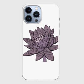 Чехол для iPhone 13 Pro Max с принтом Цветок лотоса фиолетовый в городе Новоалтайск,  |  | aesthetics | liner | lotus | базовый | линии | лотос | минимализм | эстетика