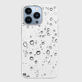 Чехол для iPhone 13 Pro с принтом Утренний дождь в городе Новоалтайск,  |  | без надписей | белый | вода | дождь | капли | светлый | стекло