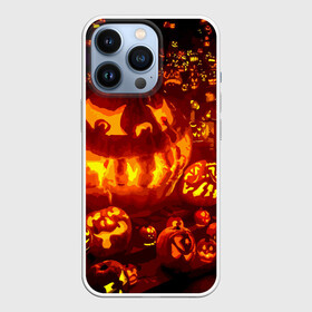 Чехол для iPhone 13 Pro с принтом Тыквы на Хэллоуин в городе Новоалтайск,  |  | Тематика изображения на принте: angry | different | fear | funny | glow | happy halloween | holiday | many | night | pumpkins | весёлые | злые | много | ночь | праздник | разные | светятся | тыквы | хэллоуин
