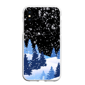 Чехол для iPhone XS Max матовый с принтом Снежная ночь в зимнем лесу в городе Новоалтайск, Силикон | Область печати: задняя сторона чехла, без боковых панелей | christmas | christmas tree | happy new year | merry christmas | new year | snow | snowflakes | tree | белый снег | декабрь | ёлка | елки | зима | зима близко | зимний орнамент | зимний узор | лес | моро | новый год | пейзаж | подарок | природа