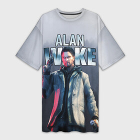 Платье-футболка 3D с принтом Алан Уэйк  Alan Wake в городе Новоалтайск,  |  | alan wake | алан уэйк | алан уэйк игра | триллер | хоррор игры | экшн | экшн триллер