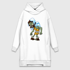 Платье-худи хлопок с принтом Cold Zombie в городе Новоалтайск,  |  | cap com | plant | plants vs zombies | pvz | vieo game | zombie | видео игра | зомби | растение | растения против зомби