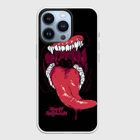 Чехол для iPhone 13 Pro с принтом Пасть хищника в городе Новоалтайск,  |  | day of the dead | dripping blood | fangs | happy halloween | holiday | long tongue | predator | teeth | день мертвых | длинный язык | зубы | капает кровь | клыки | праздник | хищник | хэллоуин