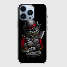 Чехол для iPhone 13 Pro с принтом КОТ ДЖЕНТЕЛЬМЕН в городе Новоалтайск,  |  | Тематика изображения на принте: boy | cat | cool | criminal | dangerous | бандит | гангстер | джентельмен | кот | кошка | нож | опасный | пацанский | пушистый | хулиган