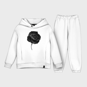 Детский костюм хлопок Oversize с принтом Чёрная роза | Black rose в городе Новоалтайск,  |  | black | black rose | rose | розы | цветы | чёрная роза