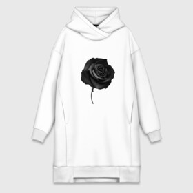 Платье-худи хлопок с принтом Чёрная роза | Black rose в городе Новоалтайск,  |  | black | black rose | rose | розы | цветы | чёрная роза