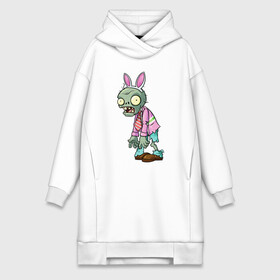 Платье-худи хлопок с принтом Rab Zombie в городе Новоалтайск,  |  | cap com | plant | plants vs zombies | pvz | rabbit | vieo game | zombie | видео игра | зомби | костюм | кролик | растение | растения против зомби