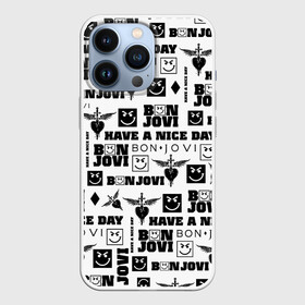 Чехол для iPhone 13 Pro с принтом BON JOVI ЛОГОБОМБИНГ | БОН ДЖОВИ ПАТТЕРН в городе Новоалтайск,  |  | Тематика изображения на принте: bon jovi | have a nice day | john | альбом | арена | бон | бон джови | глэм | группа | джови | джон | метал | музыка | надпись | песни | поп | попрок | рок | рокер | смайл | солист | софт | стена | хард | хеви | хевиметал
