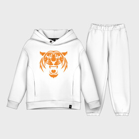 Детский костюм хлопок Oversize с принтом Orange   Tiger в городе Новоалтайск,  |  | Тематика изображения на принте: 2022 | animal | cat | lion | tiger | год тигра | животные | зверь | зубы | кот | кошка | лев | охотник | полосатый | природа | тигр | тигренок | тигрица | хищник