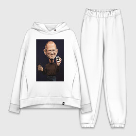 Женский костюм хлопок Oversize с принтом Steven iphone в городе Новоалтайск,  |  | apple | iphone | steve jobs | айфон | арт | карикатура | презентация | рисунок | стив джобс | стивен джобс | шарж | эпл