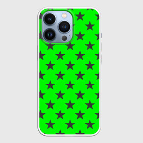 Чехол для iPhone 13 Pro с принтом звездный фон зеленый в городе Новоалтайск,  |  | звезда | звездочка | звезды | зеленый | монохром | неоновый | салатовый | фон