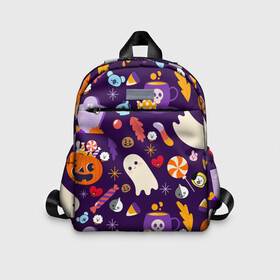 Детский рюкзак 3D с принтом HALLOWEEN BTS BT21 PATTERN | БТ21 БТС ХЕЛЛОУИН в городе Новоалтайск, 100% полиэстер | лямки с регулируемой длиной, сверху петелька, чтобы рюкзак можно было повесить на вешалку. Основное отделение закрывается на молнию, как и внешний карман. Внутри дополнительный карман. По бокам два дополнительных кармашка | army | bangtan boys | bt21 | bts | bts stickers | chimmy | cooky | koya | mang | monster | rap monster | rapmon | rj | rm | shooky | tata | van | бтс | ви | джейхоуп | джонгук | реп монстр | стикеры bts | сюга | чимин | чин