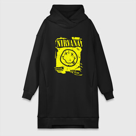 Платье-худи хлопок с принтом Smells Like Teen Spirit, Nirvana в городе Новоалтайск,  |  | grunge | kurt cobain | nirvana | smells like teen spirit | группы | курт кобейн | музыка | нирвана | рок | смайл | смайлик