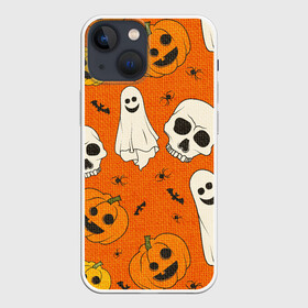 Чехол для iPhone 13 mini с принтом УЖАСТИКИ НА ВЯЗАНКЕ в городе Новоалтайск,  |  | bundle | ghost | ghosts | halloween | haloween | knitting | pumpkin | skull | skulls | spider | spiders | вязанка | паук | пауки | призрак | призраки | тыква | хеллоин | хеллоуин | хелоин | хелоуин | хэллоин | хэллоуин | хэлоин | хэлоуин | 