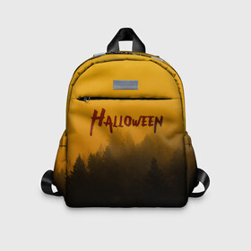 Детский рюкзак 3D с принтом НОЧНОЙ ЛЕС В ХЕЛЛОУИН   FOREST HALLOWEEN BATS в городе Новоалтайск, 100% полиэстер | лямки с регулируемой длиной, сверху петелька, чтобы рюкзак можно было повесить на вешалку. Основное отделение закрывается на молнию, как и внешний карман. Внутри дополнительный карман. По бокам два дополнительных кармашка | bats | bones | forest | ghost | halloween | pumpkin | skull | кости | лес | летучие мыши | приведение | призрак | скелет | тыква | хеллоуин | хоррор | хэллоуин