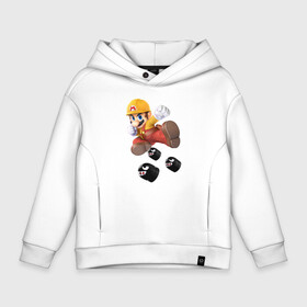 Детское худи Oversize хлопок с принтом MariOBullet в городе Новоалтайск, френч-терри — 70% хлопок, 30% полиэстер. Мягкий теплый начес внутри —100% хлопок | боковые карманы, эластичные манжеты и нижняя кромка, капюшон на магнитной кнопке | bullet bill | dendy | game boy | mario | nes | nintendo | snes | switch | видео игра | денди | игры | марио | нинтендо | пуля | пуля билл