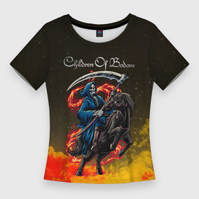 Женская футболка 3D Slim с принтом Children of Bodom  Skeleton on a horse в городе Новоалтайск,  |  | bodom | century media | children of bodom | fearless records | nuclear blast | skeleton on a horse | spinefarm records | бодом | дети озера бодом | дэниел фрэйберг | эспоо