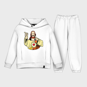 Детский костюм хлопок Oversize с принтом Smile Jesus в городе Новоалтайск,  |  | good | heart | jesus | smile | исус | сердце | смаил | смайл | улыбка