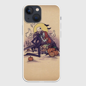 Чехол для iPhone 13 mini с принтом Персонажи Хэллоуина в городе Новоалтайск,  |  | before | christmas | ghost | halloween | jack | love | monster | monsters | moon | mystic | night | nightmare | sally | skeleton | the | джек | джэк | кладбище | луна | любовь | мистика | монстры | ночь | перед | призраки | рождест