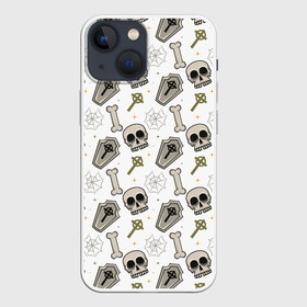 Чехол для iPhone 13 mini с принтом Patern Halloween 18 в городе Новоалтайск,  |  | 31 | bones | holiday | skull | spider | witches