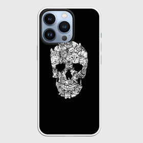 Чехол для iPhone 13 Pro с принтом Череп из котов в городе Новоалтайск,  |  | bone | cat | cats | dark | halloween | mystic | night | skeleton | skull | кость | кот | коты | кошки | мистика | ночь | скелет | тьма | хэллоуин | череп