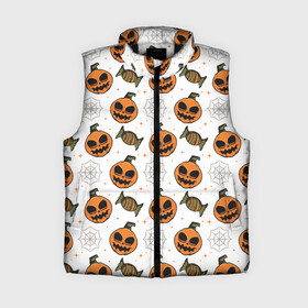 Женский жилет утепленный 3D с принтом Patern Halloween 26 в городе Новоалтайск,  |  | 31 | bones | holiday | skull | spider | witches