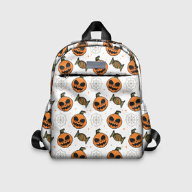 Детский рюкзак 3D с принтом Patern Halloween 26 в городе Новоалтайск, 100% полиэстер | лямки с регулируемой длиной, сверху петелька, чтобы рюкзак можно было повесить на вешалку. Основное отделение закрывается на молнию, как и внешний карман. Внутри дополнительный карман. По бокам два дополнительных кармашка | 31 | bones | holiday | skull | spider | witches