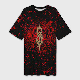 Платье-футболка 3D с принтом Slipknot RED  Рок Слипкнот в городе Новоалтайск,  |  | grunge | logo | metal | music | rock | slipknot | брызги | гранж | группа | капли | козел | краски | кровь | логотип | металл | музыка | надпись | пентаграмма | потертости | рок | слипкнот | точки | трещины | узор | цифры