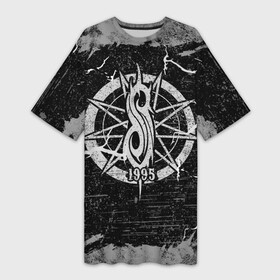 Платье-футболка 3D с принтом Слипкнот 1995  Rock в городе Новоалтайск,  |  | grunge | metal | music | rock | slipknot | брызги | гранж | логотип | металл | молния | музыка | надпись | пентаграмма | полосы | потертости | рок | слипкнот | точки | трещины | узор | цифры | череп