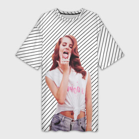 Платье-футболка 3D с принтом Дерзкая Лана в городе Новоалтайск,  |  | lana del ray | pop music | исполнитель | исполнительница | лана дел рэй | музыка | поп | попса