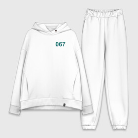 Женский костюм хлопок Oversize с принтом ИГРА В КАЛЬМАРА 067   SQUID GAME 067 в городе Новоалтайск,  |  | 001 | 067 | 456 | squid game | игра | игра в кальмара | квадрат | круг | нетфликс | сериал | треугольник