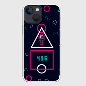 Чехол для iPhone 13 mini с принтом 456 | ФИНАЛ | ИГРА В КАЛЬМАРА в городе Новоалтайск,  |  | 456 | final | netflix | squid game | игра | игра в кальмара | квадрат | круг | ли чон чжэ | нетфликс | сериал | сон ки хун | треугольник | финал
