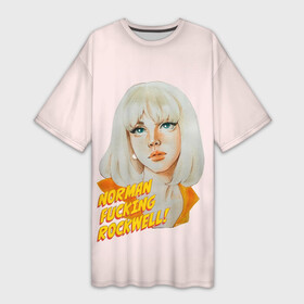 Платье-футболка 3D с принтом Лана акваркелью в городе Новоалтайск,  |  | lana del ray | pop music | исполнитель | исполнительница | лана дел рэй | музыка | поп | попса