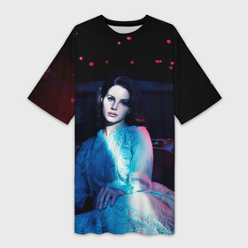 Платье-футболка 3D с принтом Нежная Лана в городе Новоалтайск,  |  | lana del ray | pop music | исполнитель | исполнительница | лана дел рэй | музыка | поп | попса