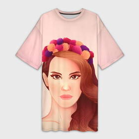 Платье-футболка 3D с принтом Painted Lana в городе Новоалтайск,  |  | lana del ray | pop music | исполнитель | исполнительница | лана дел рэй | музыка | поп | попса