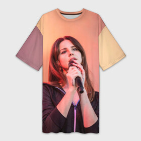 Платье-футболка 3D с принтом Лана на концерте в городе Новоалтайск,  |  | lana del ray | pop music | исполнитель | исполнительница | лана дел рэй | музыка | поп | попса
