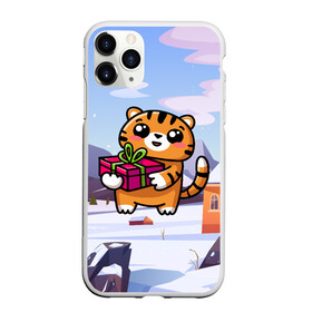 Чехол для iPhone 11 Pro Max матовый с принтом Новогодний тигренок с подарком в городе Новоалтайск, Силикон |  | Тематика изображения на принте: 2022 | год тигра | новый год | новый год 2022 | символ года | тигр | тигренок | тигрица | тигры
