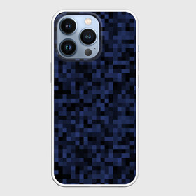 Чехол для iPhone 13 Pro с принтом Темная пиксельная абстракция в городе Новоалтайск,  |  | pixel art | pixels | абстрактный | абстракция | пиксели | пиксель арт | пиксельный | почти черный | темно синий