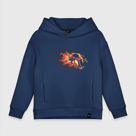 Детское худи Oversize хлопок с принтом Fireskull в городе Новоалтайск, френч-терри — 70% хлопок, 30% полиэстер. Мягкий теплый начес внутри —100% хлопок | боковые карманы, эластичные манжеты и нижняя кромка, капюшон на магнитной кнопке | 2022 | animal | cat | fire | lion | skull | tiger | год тигра | животные | зверь | зубы | кот | кошка | лев | огонь | охотник | полосатый | природа | скелет | тигр | тигренок | тигрица | хищник | череп