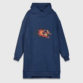 Платье-худи хлопок с принтом Fireskull в городе Новоалтайск,  |  | 2022 | animal | cat | fire | lion | skull | tiger | год тигра | животные | зверь | зубы | кот | кошка | лев | огонь | охотник | полосатый | природа | скелет | тигр | тигренок | тигрица | хищник | череп